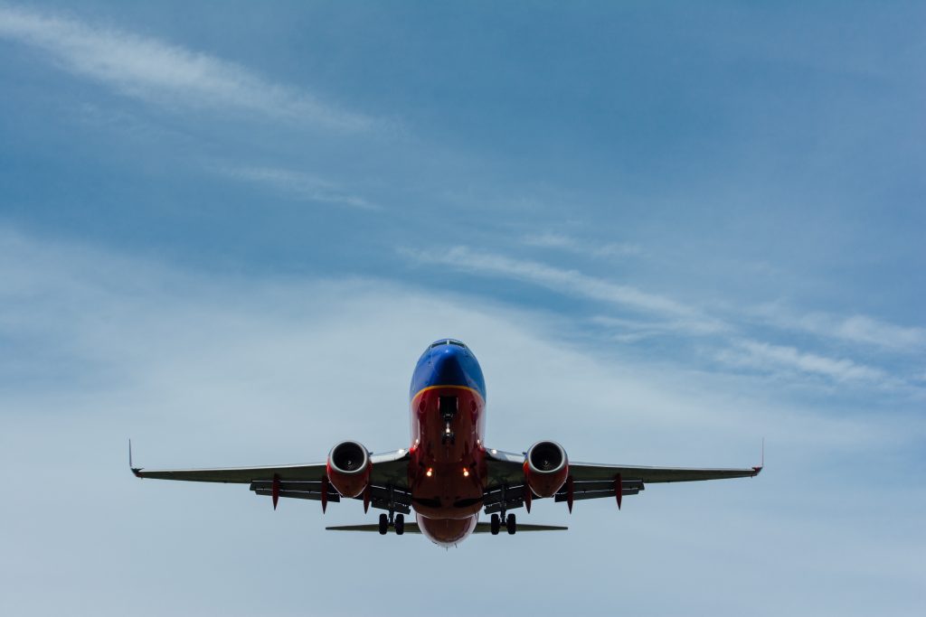 Airplane in sky