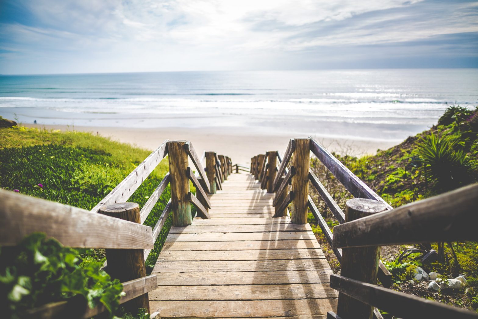 Wooden steps leading to beach