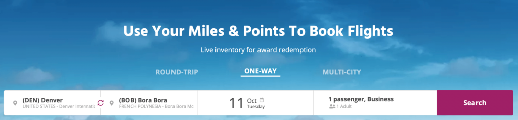 screenshot booking award travel