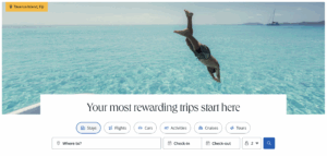 screenshots from Chase Travel