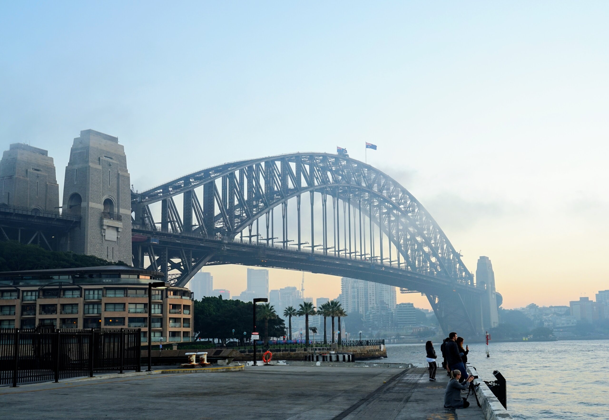 Large city with long bridge