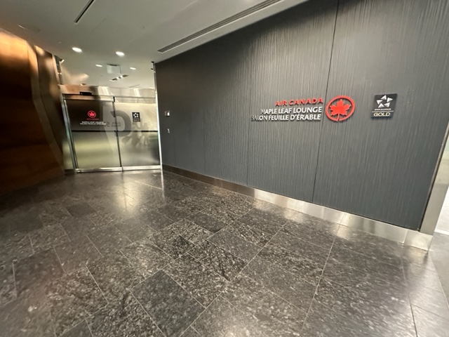 Entrance to airport Maple Leaf lounge