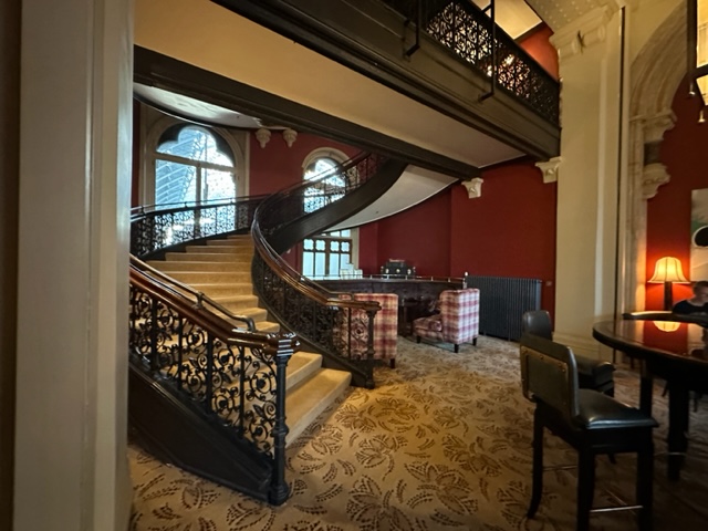 Grand stairs in hotel communal area
