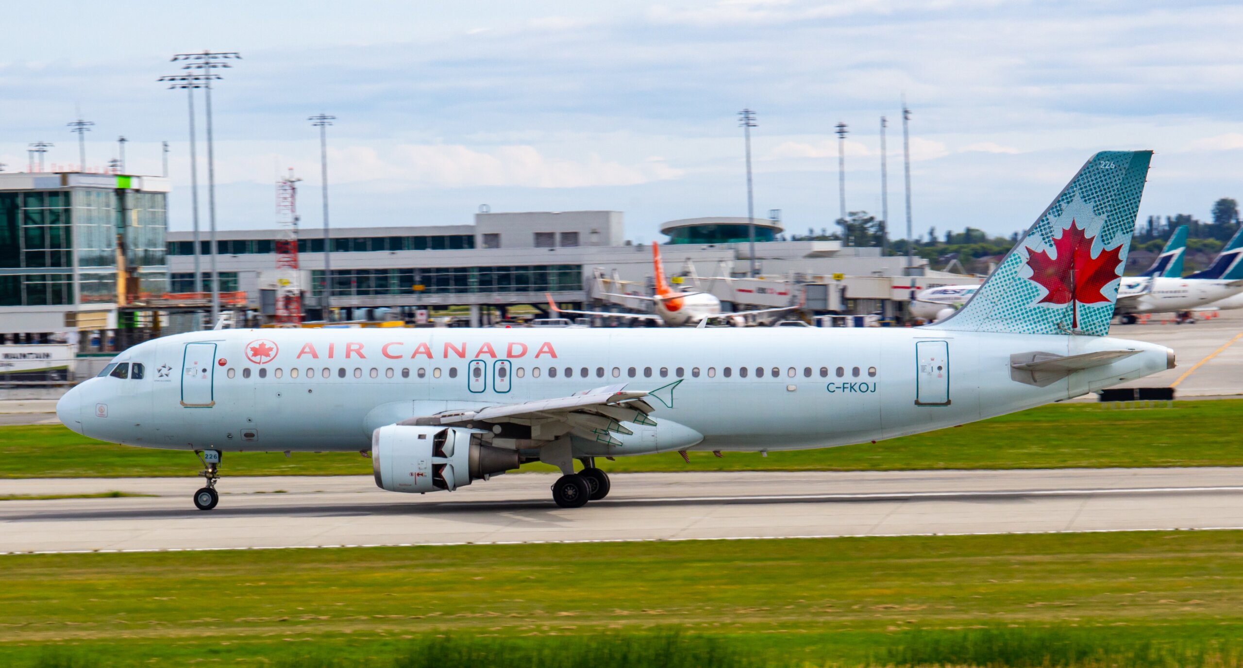 Air Canada airplane on runway