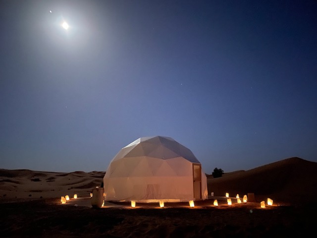 Desert Luxury Camp Dome Tent in the middle of 10 Days In Morocco trip
