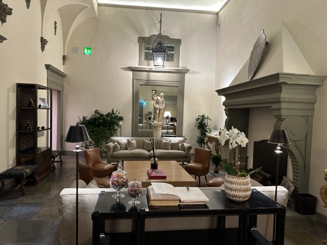 Luxury hotel room lobby