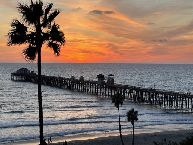 Sunset view of pier