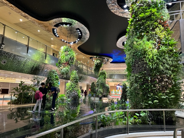 Green garden in airport - Mixing Points and Miles with Cash for a Maldives Trip