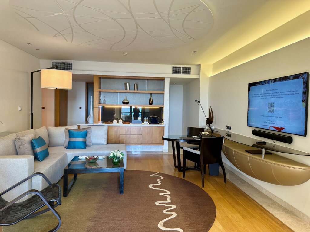 Living area of hotel suite