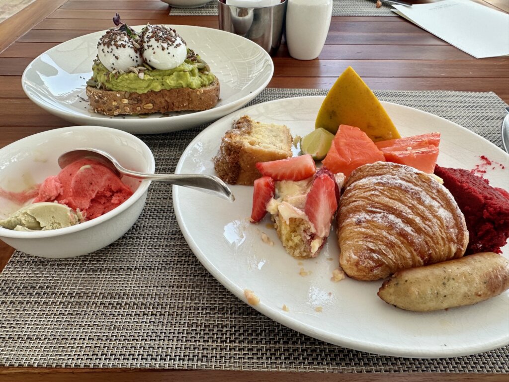 Breakfast items on table