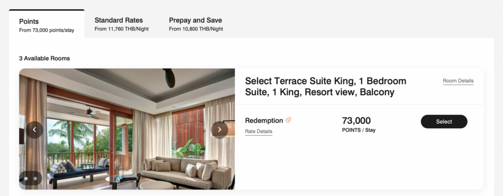 Screenshot Ritz-Carlton Koh Samui suite price 