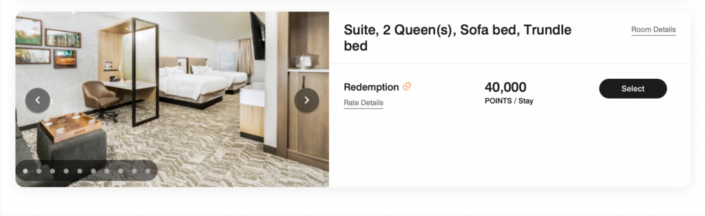 Screenshot of a hotel room in Yellowstone.