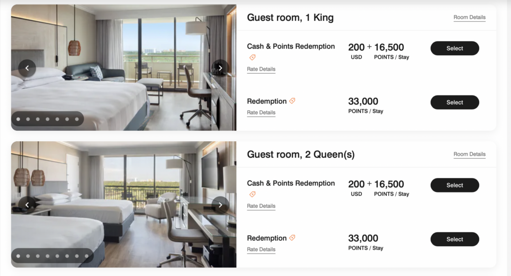 Screenshot of Orlando hotel room