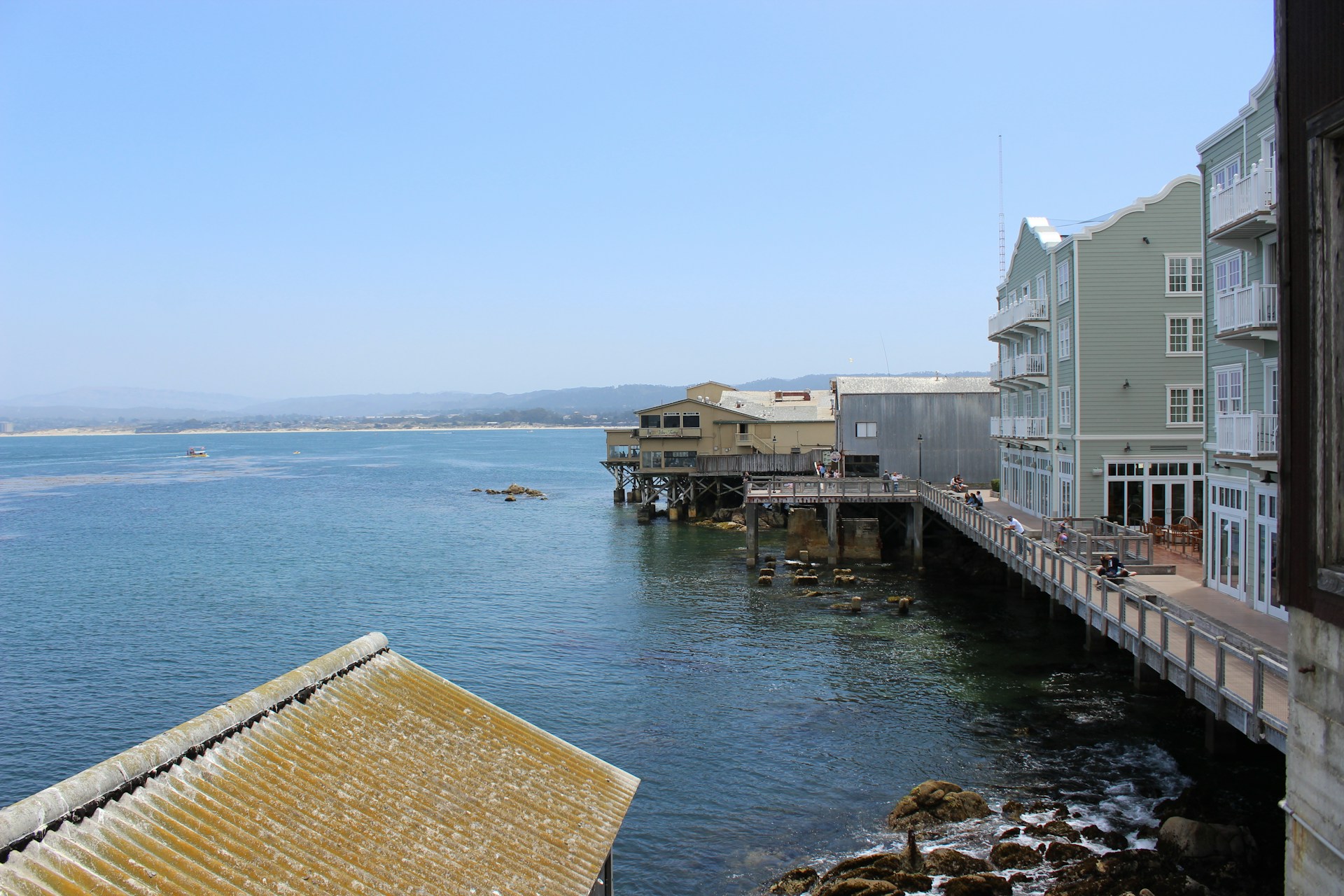 Buildings on edge of water