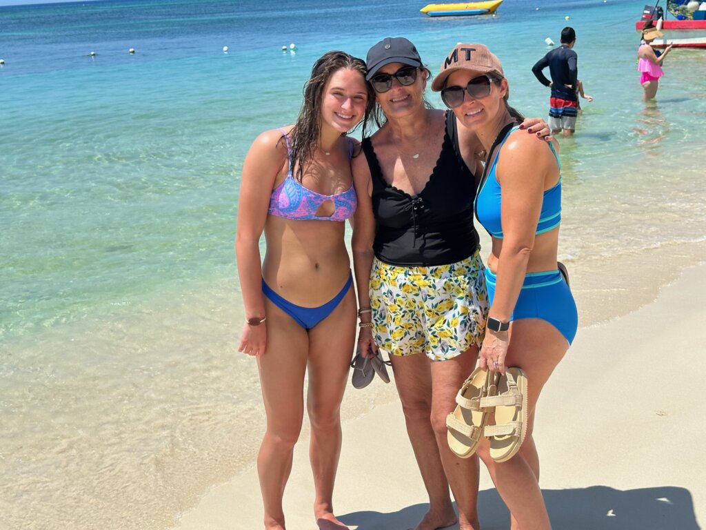 Three girls on beach