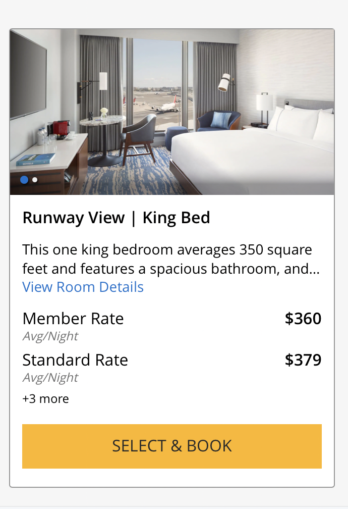 Screenshot of Hyatt hotel room