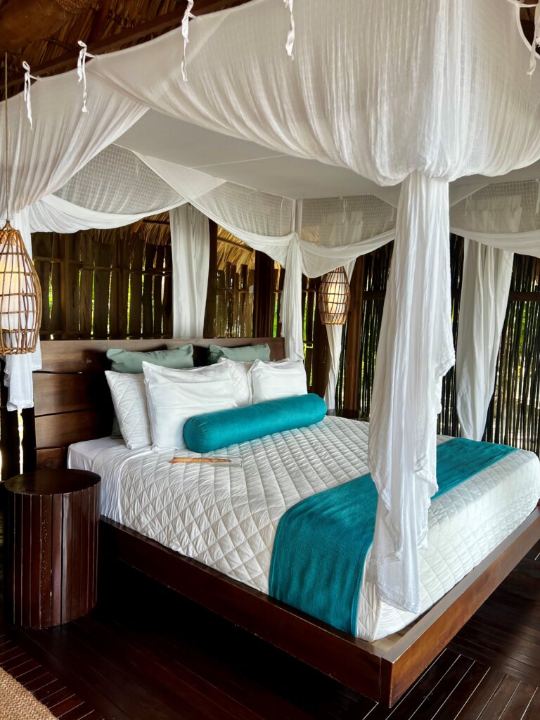 White canopy bed