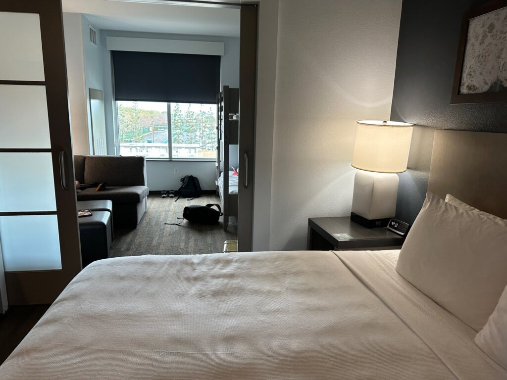 Hotel room with additional bedroom