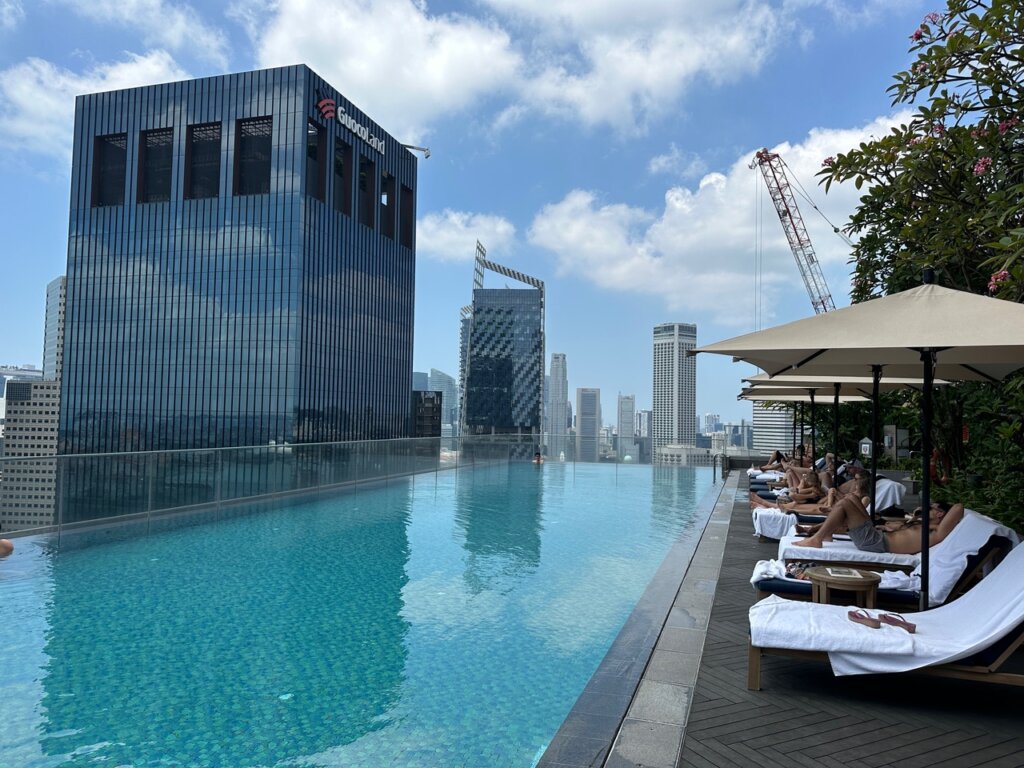 rooftop swimming pool at hotel