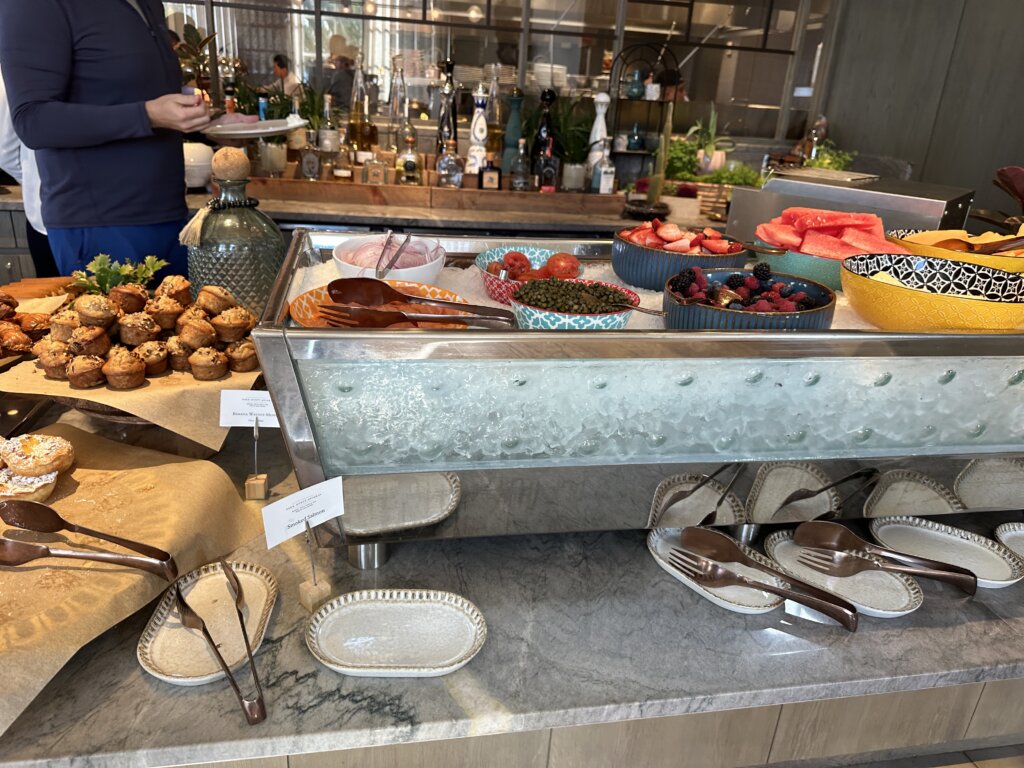 Breakfast buffet at a hotel