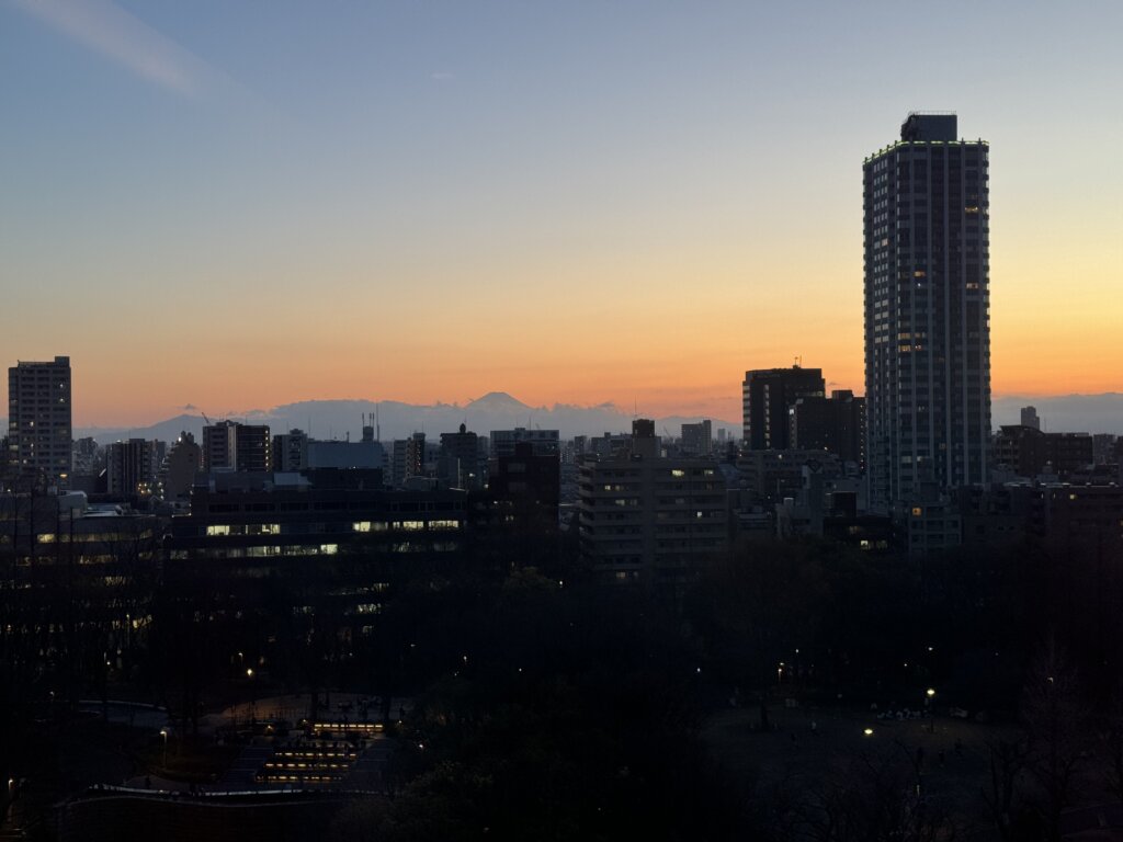 View of Mt Fuji from Hyatt Regency Tokyo Club Lounge