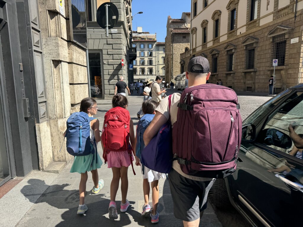 Family of traveling carry on only. Family trip to Italy