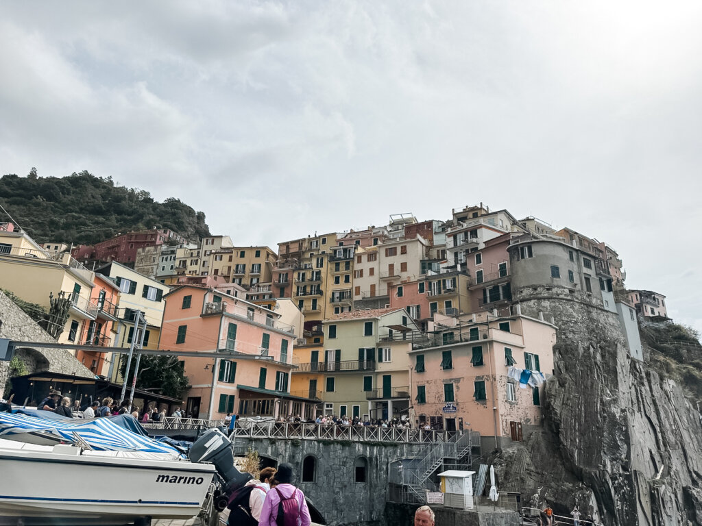 Colorful houses by water