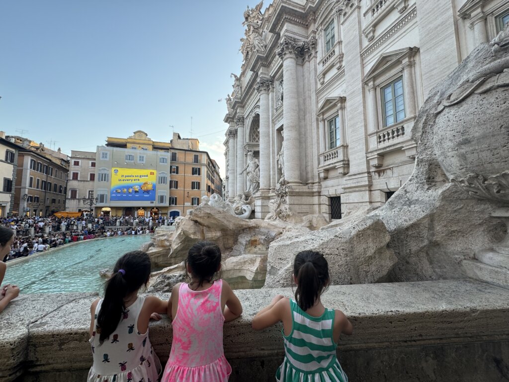 Trevi Fountain with Kids in Rome, Italy