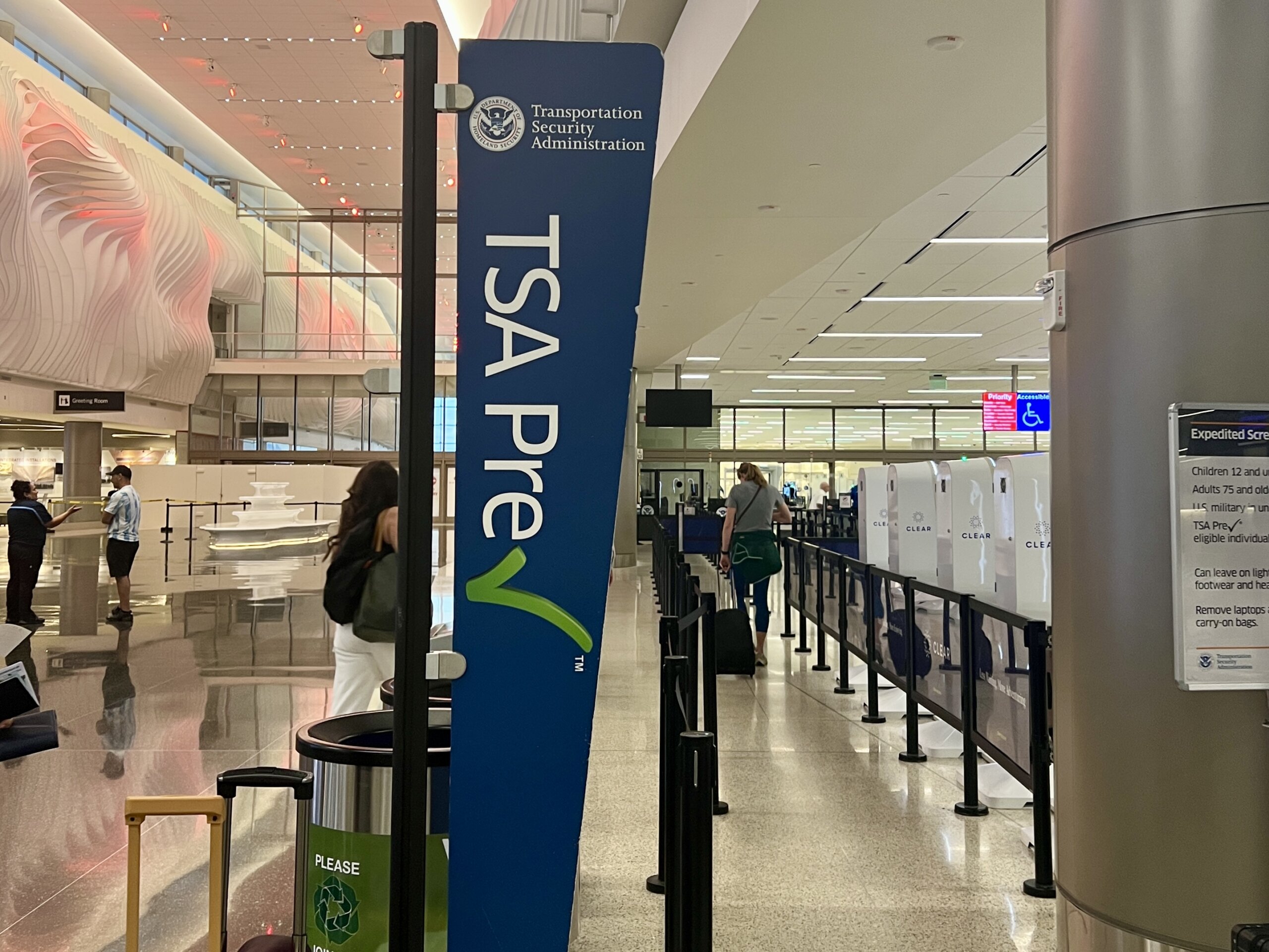 Tsa Precheck sign at salt lake city international airport