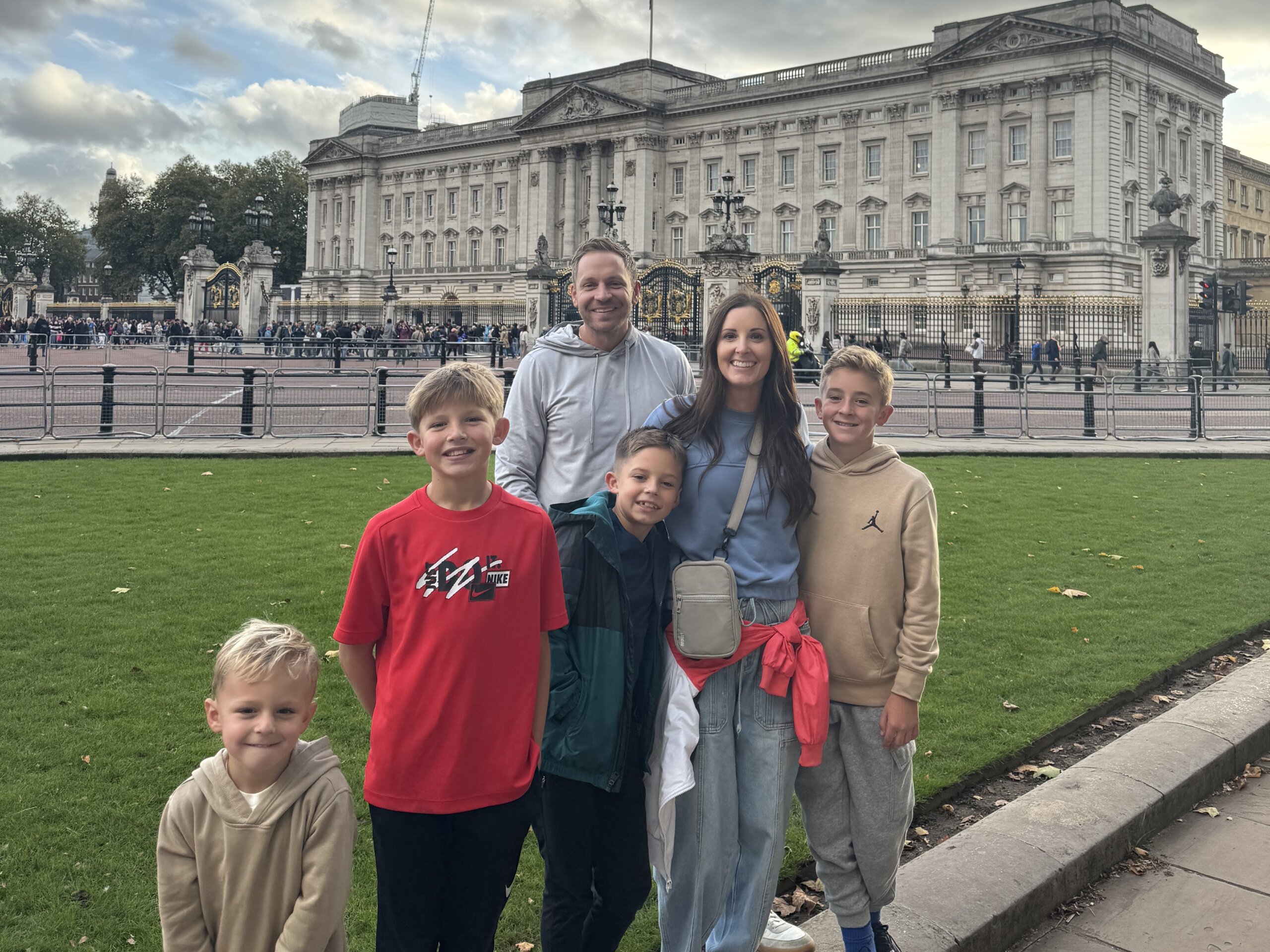 family outside buckingham palace